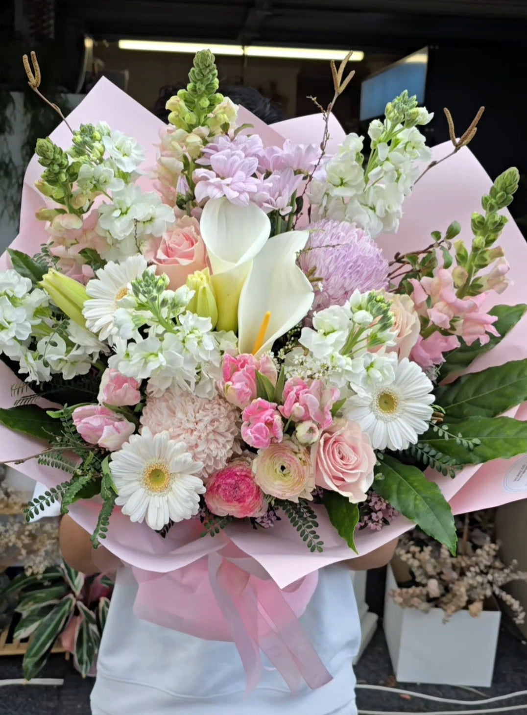 HappyWifeHappyLife Wedding Anniversary Flower Gift - By Florist Jin Hamilton Flower Delivery
